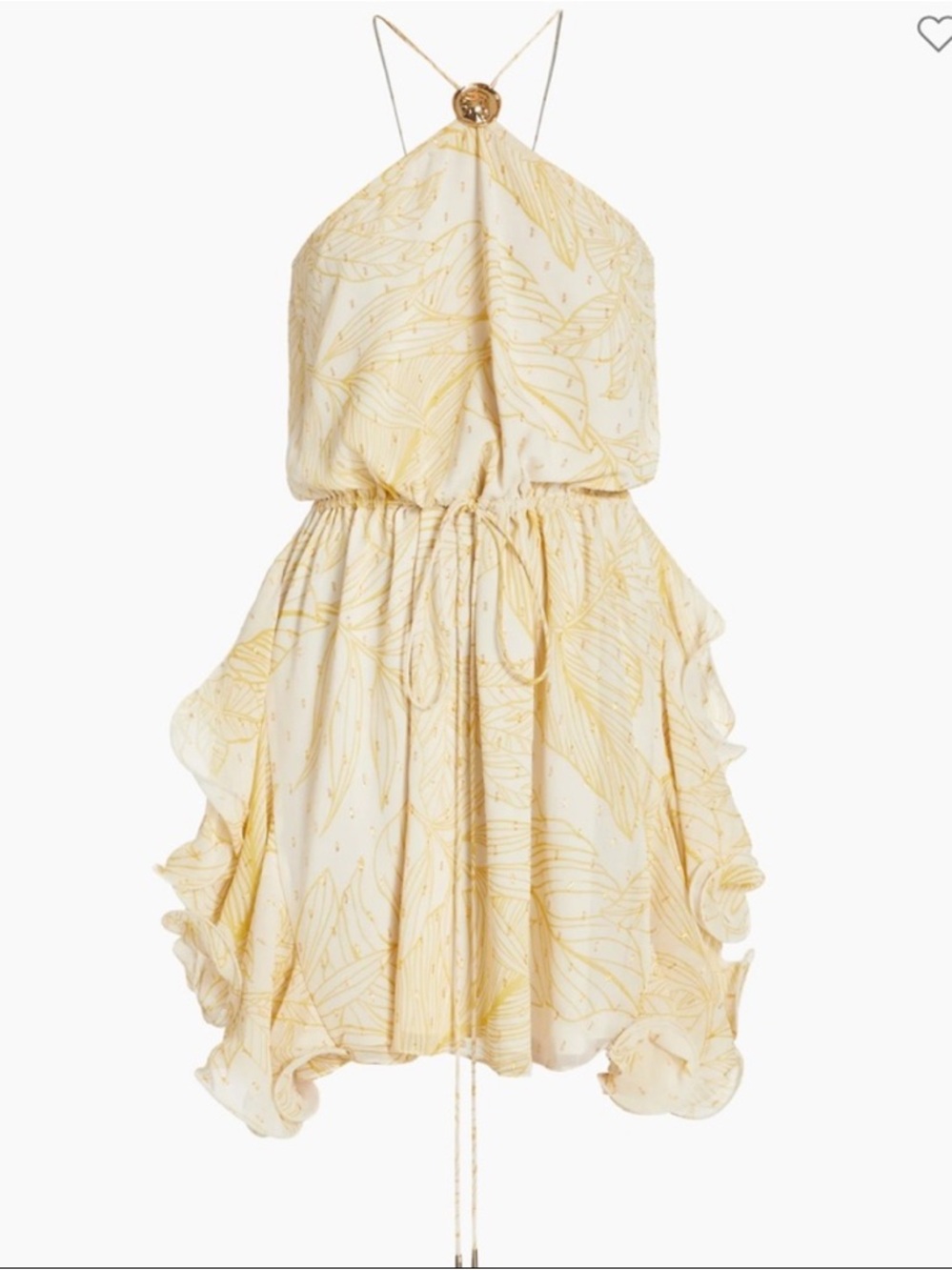 NWOT ALEXIS ASIA halter mini ruffles waist tie DRESS size extra small